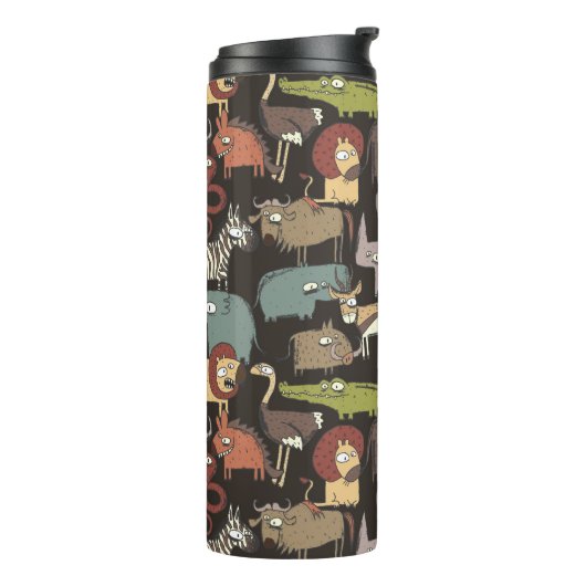 Afrikanisches Tier-Muster Thermosbecher (Nach links gedreht)