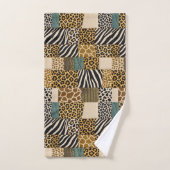 Afrikanisches Tierdruck-Patchwork-Design-Handtuch- Badhandtuch Set (Handtuch)