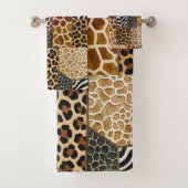 Afrikanisches Tierdruck-Patchwork-Design-Handtuch- Badhandtuch Set (Insitu)