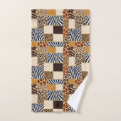 Afrikanisches Tierdruck-Patchwork-Design-Handtuch- Badhandtuch Set (Handtuch)