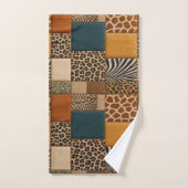 Afrikanisches Tierdruck-Patchwork-Design-Handtuch- Badhandtuch Set (Handtuch)