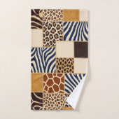 Afrikanisches Tierdruck-Patchwork-Design-Handtuch- Badhandtuch Set (Handtuch)
