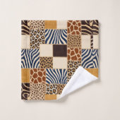 Afrikanisches Tierdruck-Patchwork-Design-Handtuch- Badhandtuch Set (Waschlappen)