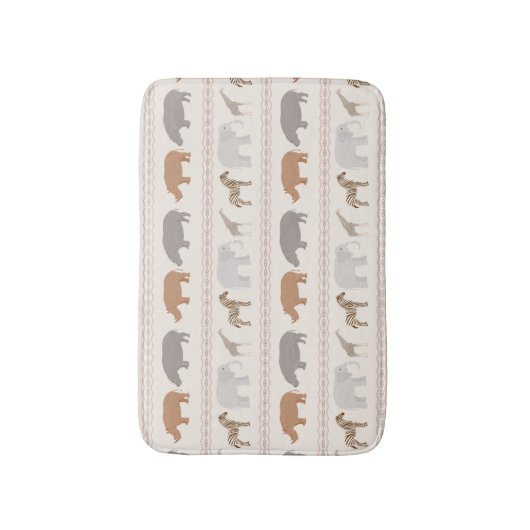 Afrikanisches Tiermuster 1 Badematte (Vorderseite Vertikal)