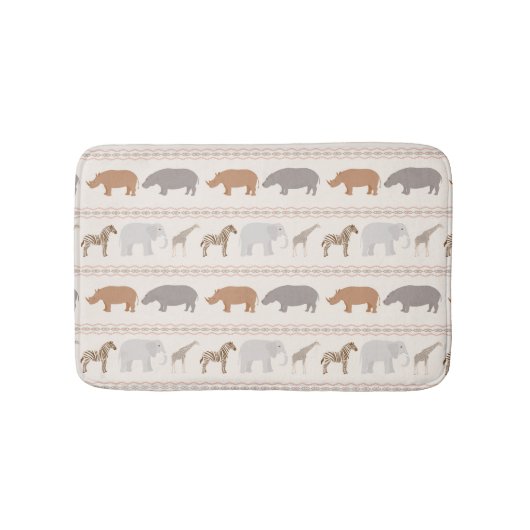 Afrikanisches Tiermuster 1 Badematte (Vorderseite)