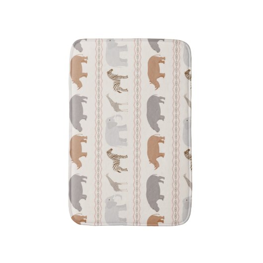 Afrikanisches Tiermuster 1 Badematte (Vorderseite Vertikal)