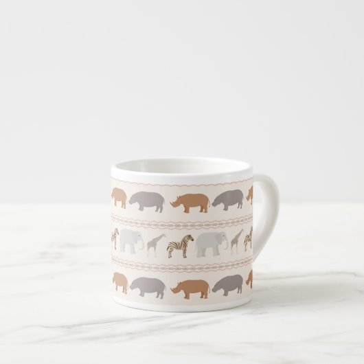 Afrikanisches Tiermuster 1 Espressotasse (Vorderseite Rechts)