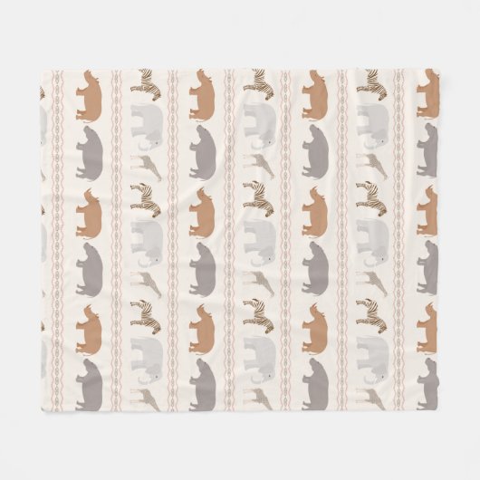 Afrikanisches Tiermuster 1 Fleecedecke (Vorderseite (Horizontal))