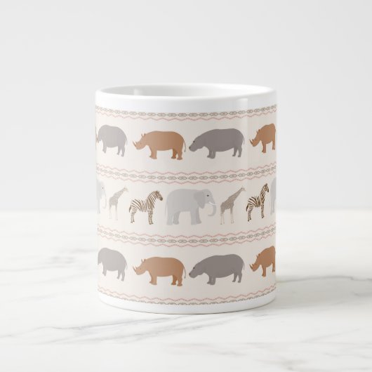 Afrikanisches Tiermuster 1 Jumbo-Tasse (Vorderseite)