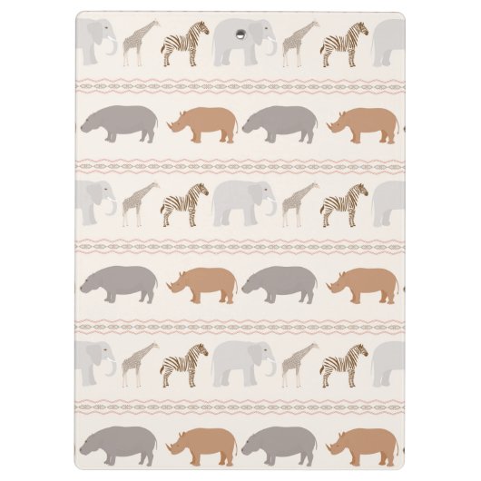 Afrikanisches Tiermuster 1 Klemmbrett (Rückseite)