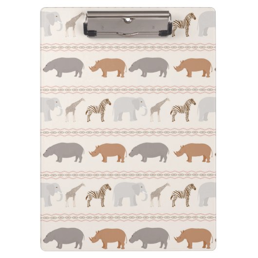 Afrikanisches Tiermuster 1 Klemmbrett (Vorderseite)