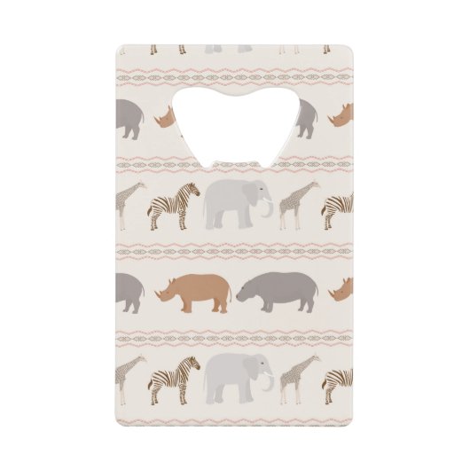 Afrikanisches Tiermuster 1 Kreditkarten Flaschenöffner (Vorderseite)