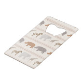 Afrikanisches Tiermuster 1 Kreditkarten Flaschenöffner (Rückseite Schrägansicht)