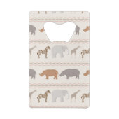 Afrikanisches Tiermuster 1 Kreditkarten Flaschenöffner (Rückseite)