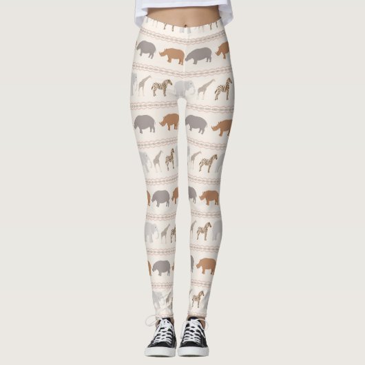Afrikanisches Tiermuster 1 Leggings (Vorderseite)
