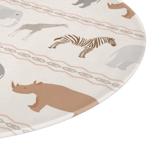 Afrikanisches Tiermuster 1 Schneidebrett (Ecke)