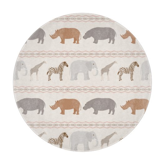 Afrikanisches Tiermuster 1 Schneidebrett (Vorderseite)