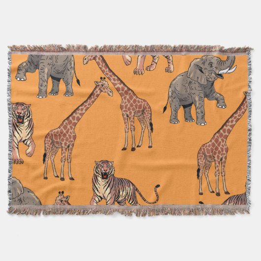 Afrikanisches Tiermuster Decke (Vorderseite)