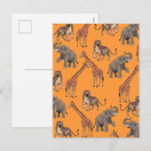 Afrikanisches Tiermuster Feiertagspostkarte (Vorne/Hinten)