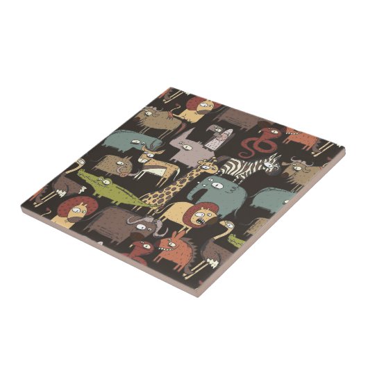 Afrikanisches Tiermuster Fliese (Seite)