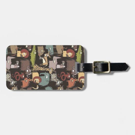 Afrikanisches Tiermuster Gepäckanhänger (Vorderseite horizontal)