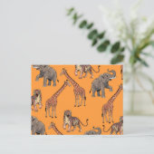 Afrikanisches Tiermuster Postkarte (Stehend Vorderseite)