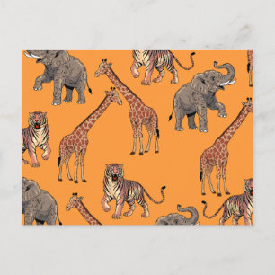 Afrikanisches Tiermuster Postkarte