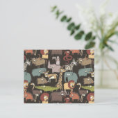 Afrikanisches Tiermuster Postkarte (Stehend Vorderseite)
