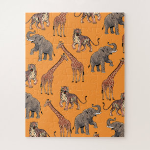Afrikanisches Tiermuster Puzzle