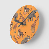 Afrikanisches Tiermuster Runde Wanduhr (Winkel)