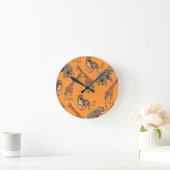 Afrikanisches Tiermuster Runde Wanduhr (Zuhause)