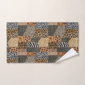 Afrikanisches Tierprint-Patchwork-Design-Handtuch- Badhandtuch Set (Handtuch)
