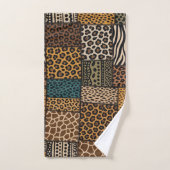 Afrikanisches Tierprint-Patchwork-Design-Handtüche Badhandtuch Set (Handtuch)