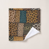 Afrikanisches Tierprint-Patchwork-Design-Handtüche Badhandtuch Set (Waschlappen)
