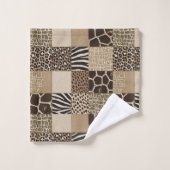 Afrikanisches Tierprint-Patchwork-Design-Handtüche Badhandtuch Set (Waschlappen)