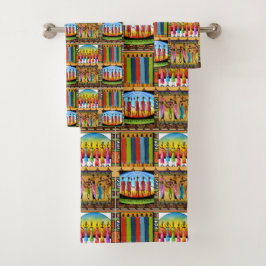 Afrikanisches Tribal-Handtuch-Set Badhandtuch Set