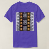 Afrikanisches Tribal-Mud-Tuch-Muster lang T-Shirt (Design vorne)