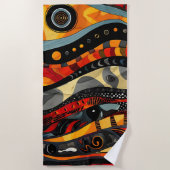 Afrikanisches Tribal Pattern Beach Handtuch (Vorderseite)