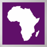 Afrikanisches Violet Audacious Africa Poster<br><div class="desc">Afrika kartografiert Kontur in Weiß mit Kontrastfarben in Emporio Moffas "Safari"-Palette,  inspiriert durch die wagemutige Abenteuerlust und Wildnis des Kontinents.</div>