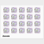 Afrikanisches Violet Blossom Quadratischer Aufkleber (Blatt)