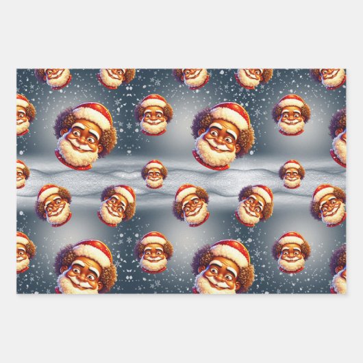 Afrikanisches Weihnachtswrappepapier Geschenkpapier Set (Vorderseite 2)