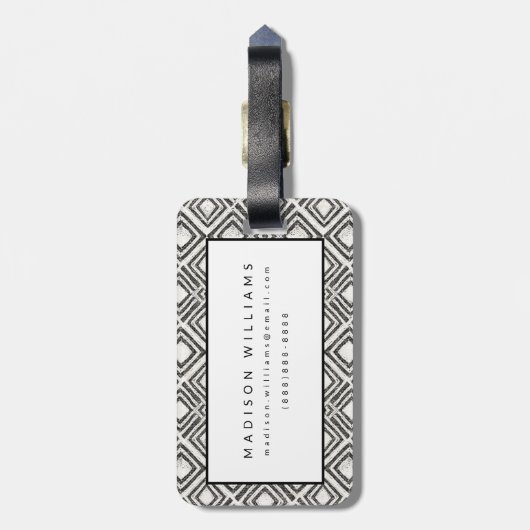 Afrikanisches wildes Muster Gepäckanhänger (Rückseite vertikal)