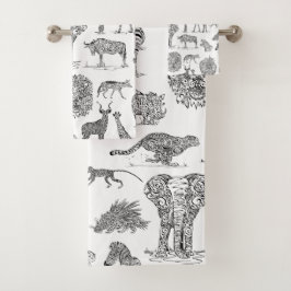Afrikanisches Wildlife-Designhandtuch Badhandtuch Set