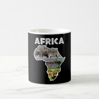 Afrikanisches Wildtierkontinent - weiße Collage Kaffeetasse