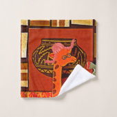 Afrikanisches Wunder erkunden: Giraffe Kunst in Ma Badhandtuch Set (Waschlappen)