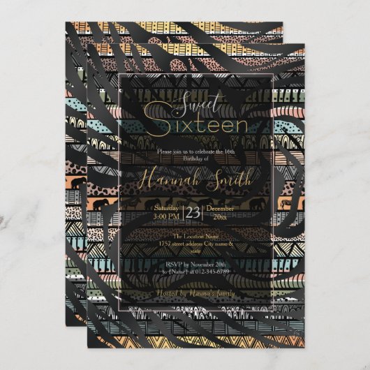 Afrikanisches Zebra-Streifenmuster Einladung (Vorne/Hinten)