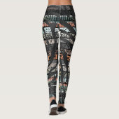Afrikanisches Zebra-Streifenmuster Leggings (Rückseite)