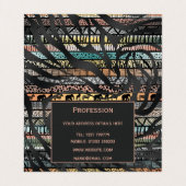 Afrikanisches Zebra-Streifenmuster Visitenkarten (Innenseite Aufgefaltet)