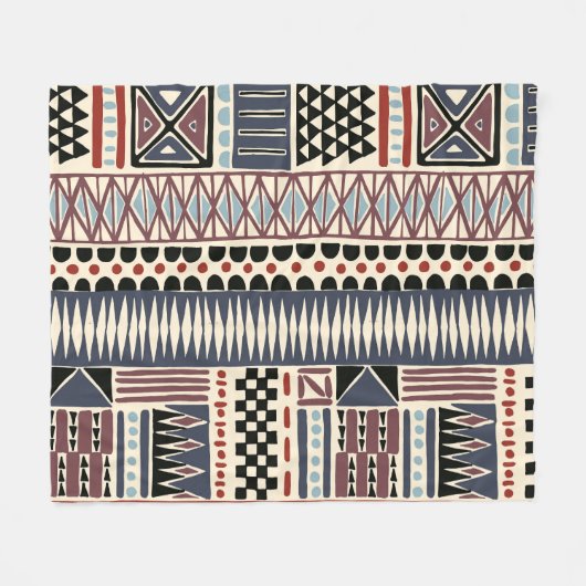 Afrikanisches Zickzack Muster Fleecedecke (Vorderseite (Horizontal))