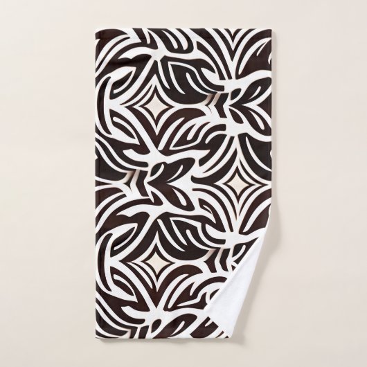 Afrikanisches Zierbild Fein Schwarz-weißes Muster Badhandtuch Set (Handtuch)